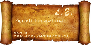 Légrádi Ernesztina névjegykártya